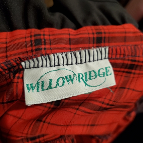 VINTAGE Willowridge High Ruffle High Neck Secretary Blouse Size 8 Red & Black - Picture 4 of 8